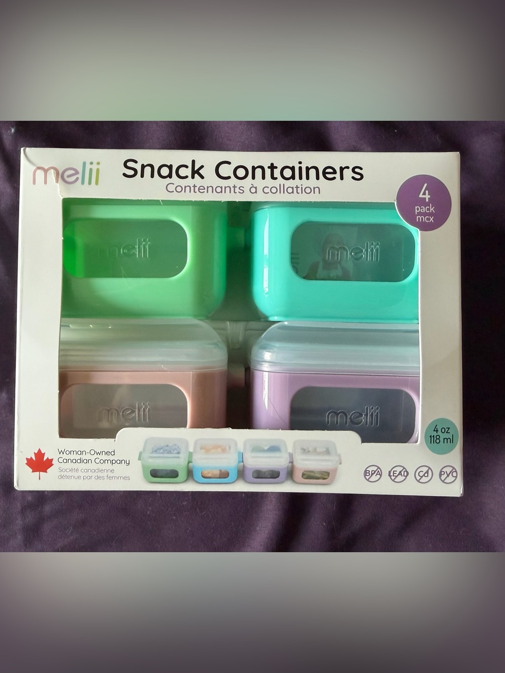 ✨New✨Melli: Snack Containers (118mL) - Pack of 4